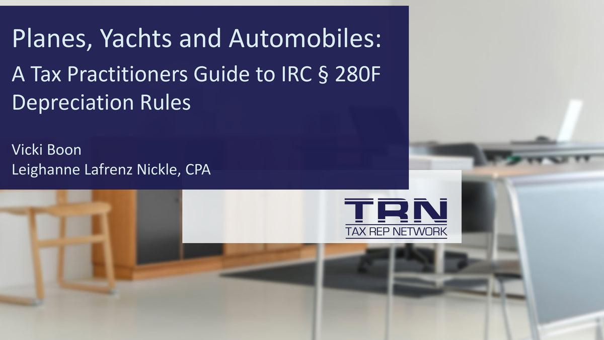 Planes, Yachts, Automobiles and RVs: How to Write-Off Listed Property Under IRC §280F